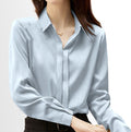 spring-chic commuter satin shirt