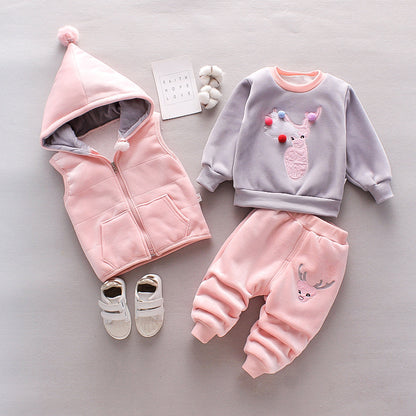 New Children's Clothing Winter Clothes for Boys Baby Thick Three-piece Set