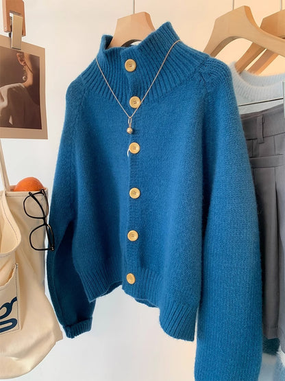Hochkragen Weicher Klebriger Kurzpullover-Mantel