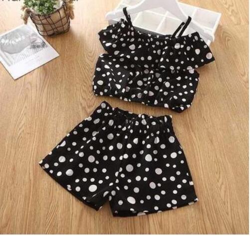 Sommer Kinderkleidung Großes Schleifen T-Shirt Shorts Kleidung Set