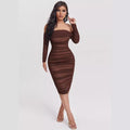 Dress with slanted shoulder design