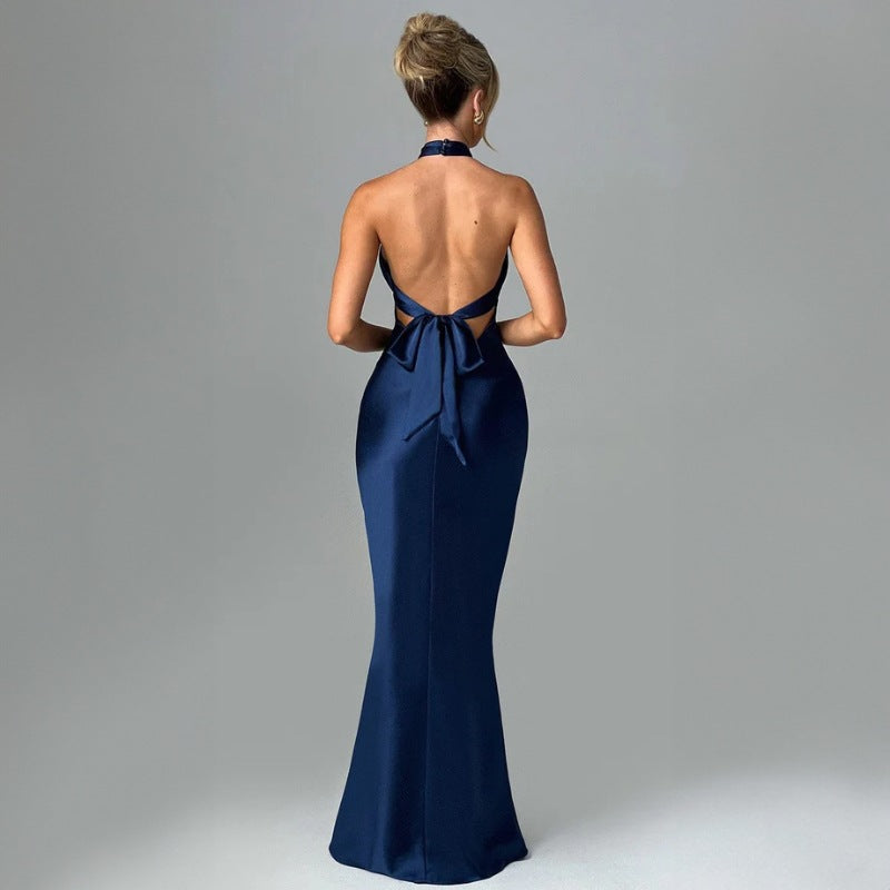 Elegant backless sleeveless dress