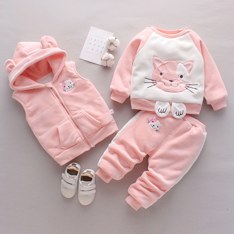 New Children's Clothing Winter Clothes for Boys Baby Thick Three-piece Set