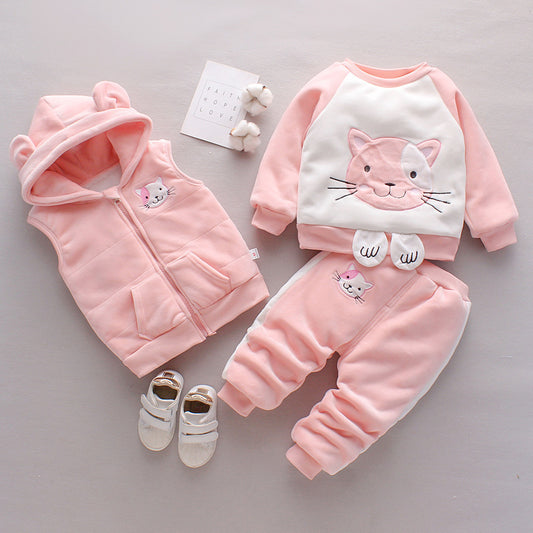 New Children's Clothing Winter Clothes for Boys Baby Thick Three-piece Set