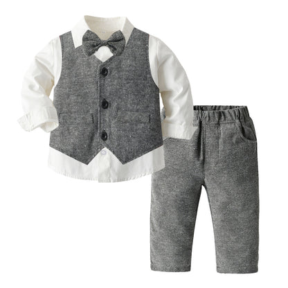 Jungen Herbstkleidung Kinderanzug Drei-Teiliges Set
