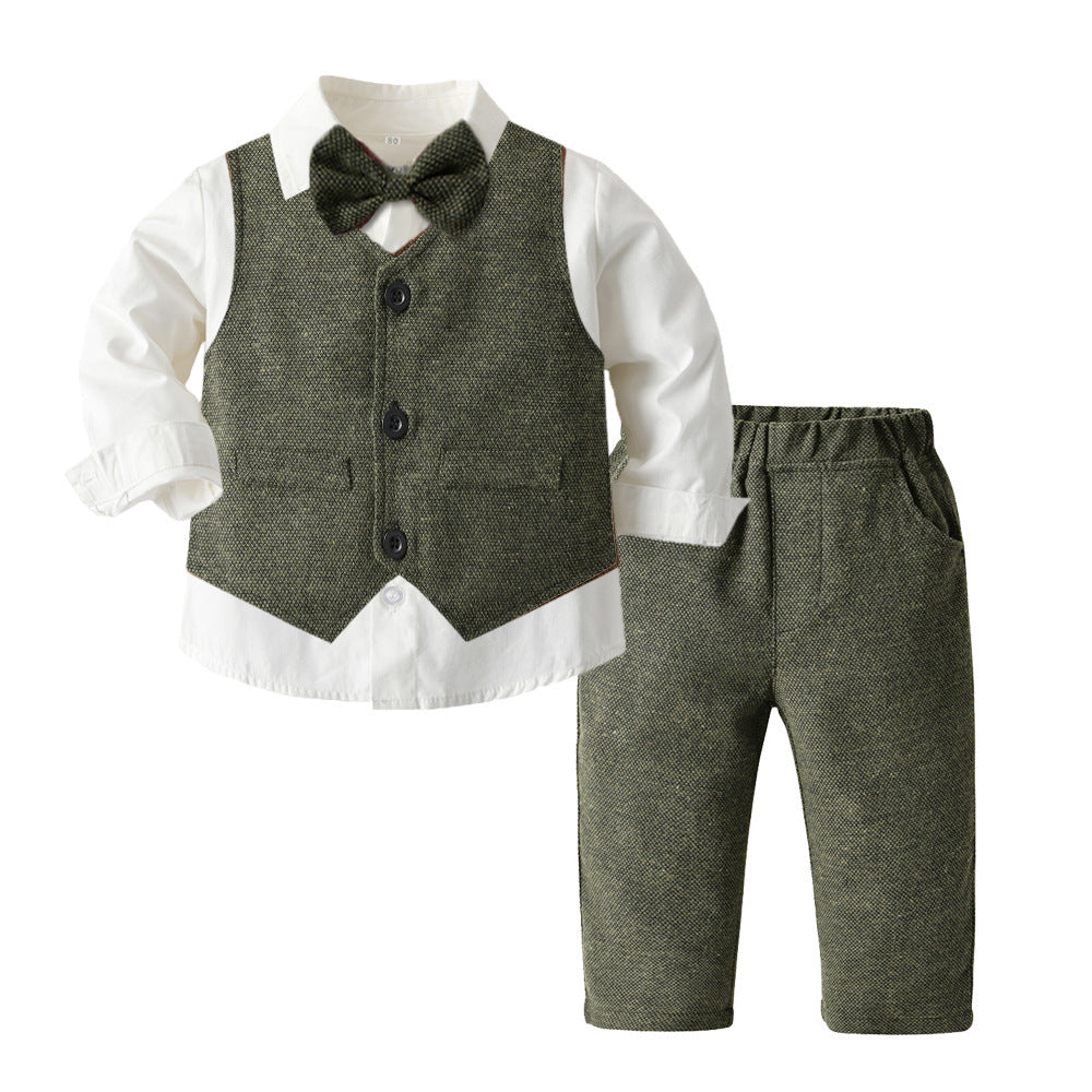 Jungen Herbstkleidung Kinderanzug Drei-Teiliges Set