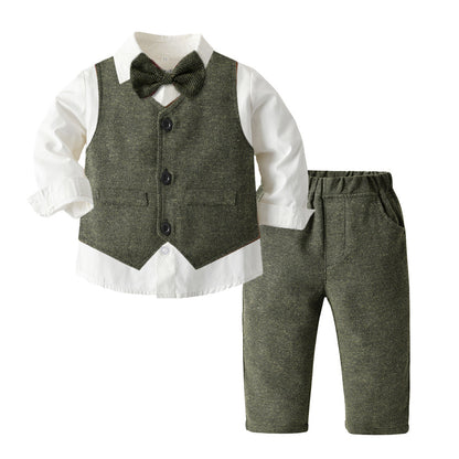 Jungen Herbstkleidung Kinderanzug Drei-Teiliges Set