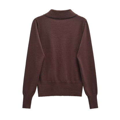 Modische Damen Wollmischung Strickjacke