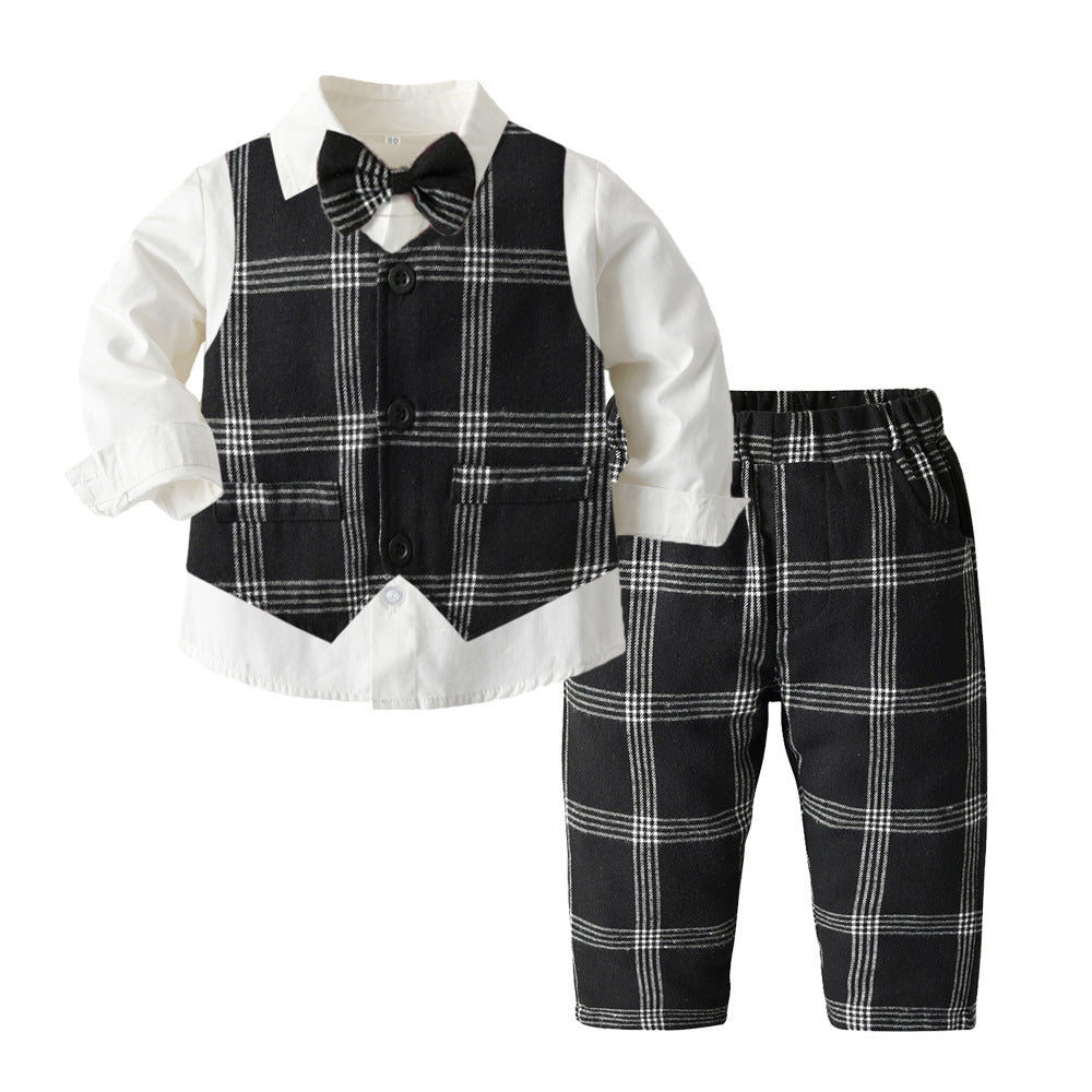 Jungen Herbstkleidung Kinderanzug Drei-Teiliges Set