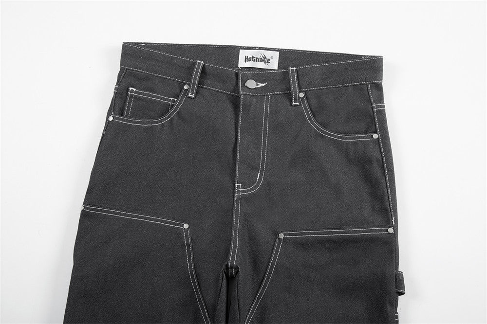 Drucklinien Denim gerade Jeans Herren Slim Fit Beine
