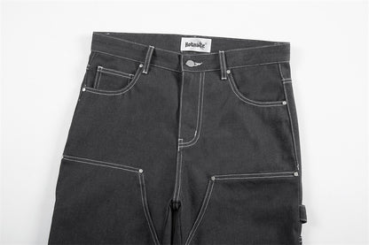Drucklinien Denim gerade Jeans Herren Slim Fit Beine