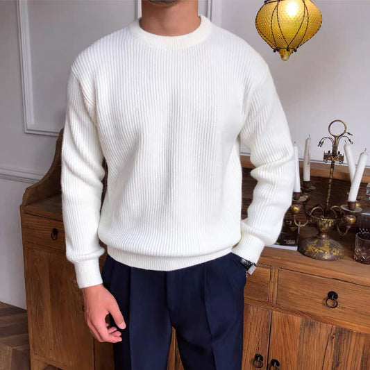Verdickter Pullover für Herren im koreanischen Stil, modisch und locker geschnitten.