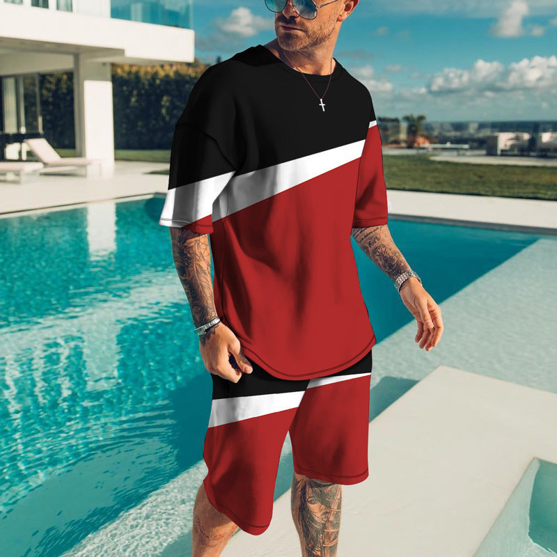 Men Trendy Casual Beach Style Texture 3D Digital Suit