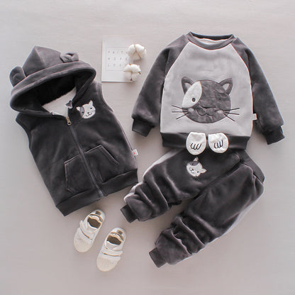 New Children's Clothing Winter Clothes for Boys Baby Thick Three-piece Set