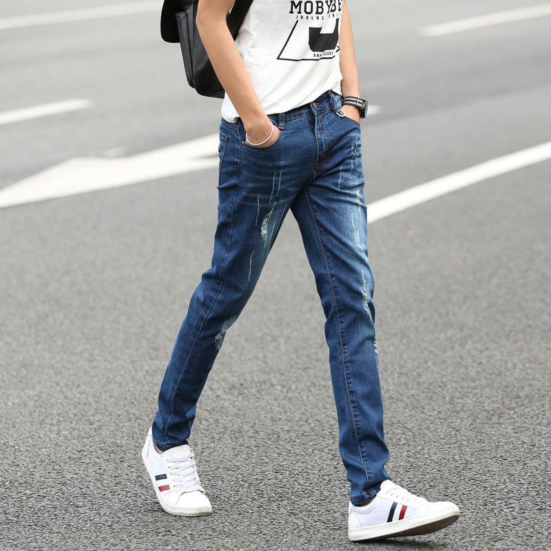 Sommer Herren Denim Gerade Hosen