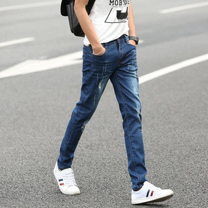 Sommer Herren Denim Gerade Hosen