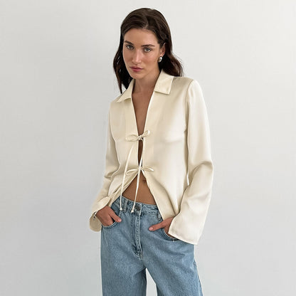 Herbst europäische und amerikanische Mode lose Aprikosen Cardigan Top Damen bekleidung