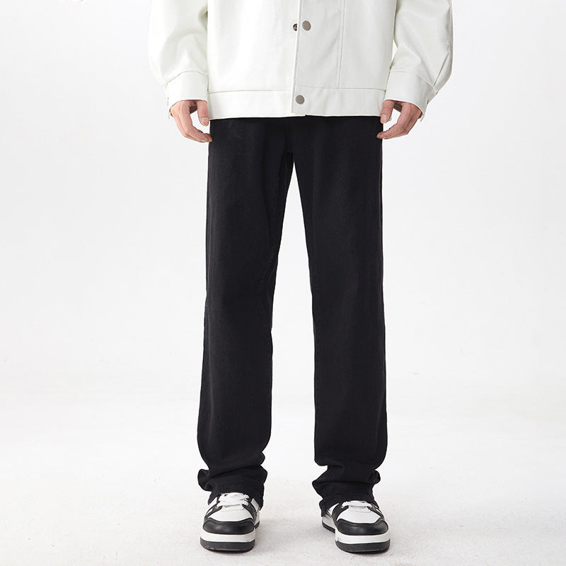 Lockere gerade Retro Weitbein-Hose
