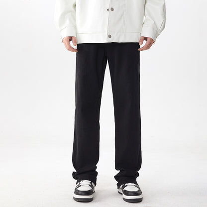 Lockere gerade Retro Weitbein-Hose