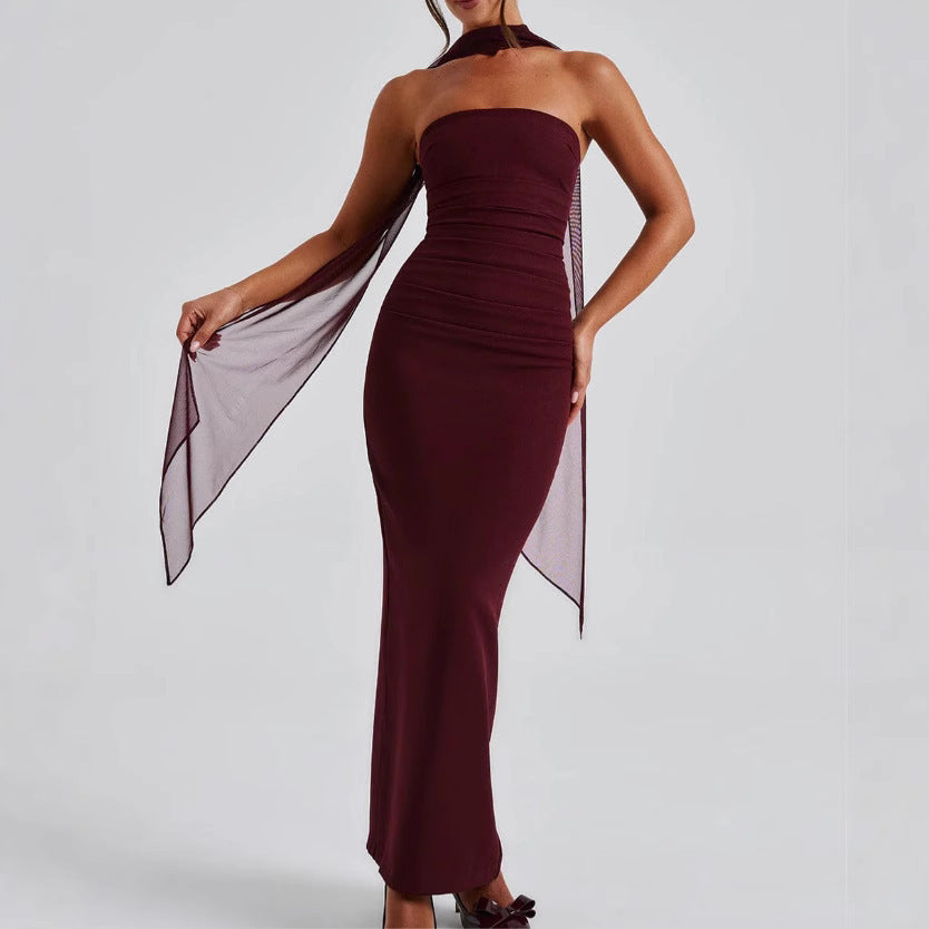 Kleid mit Schal-Bandeau