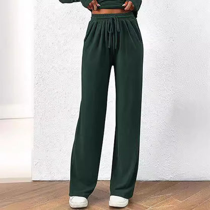 Lässiger Anzug Asymmetrisch Lang ärmel iges T-Shirt Weite Bein hose Sport bekleidung