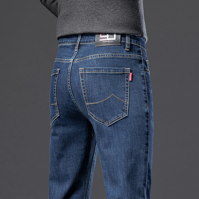 Herren-Jeans mit Fleece-Futter – Gerade, schlank, elastisch und wärmeisolierend