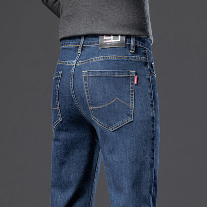 Herren-Jeans mit Fleece-Futter – Gerade, schlank, elastisch und wärmeisolierend