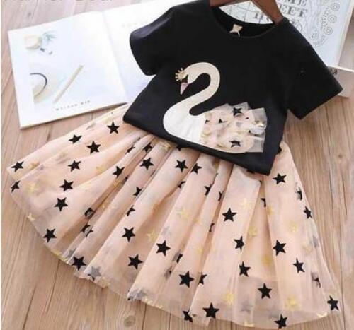 Sommer Kinderkleidung Großes Schleifen T-Shirt Shorts Kleidung Set