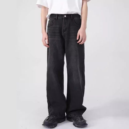 Graue Plus-Size lockere gerade Hose