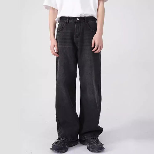 Graue Plus-Size lockere gerade Hose