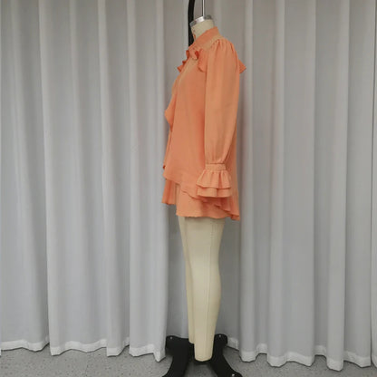 Mode Rüschen Pantskirt Dreiteiliges Set für Frauen