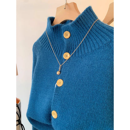 Hochkragen Weicher Klebriger Kurzpullover-Mantel