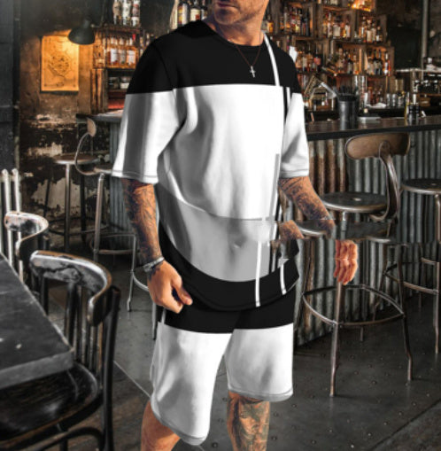 Men Trendy Casual Beach Style Texture 3D Digital Suit