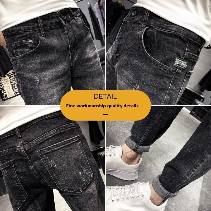Herren-Jeans in Schwarz – Tapered, verkürzt, elastisch, schlank und figurbetont