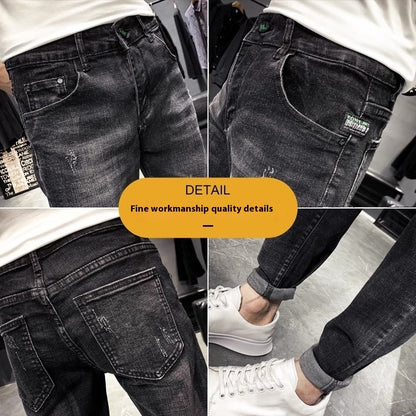 Herren-Jeans in Schwarz – Tapered, verkürzt, elastisch, schlank und figurbetont
