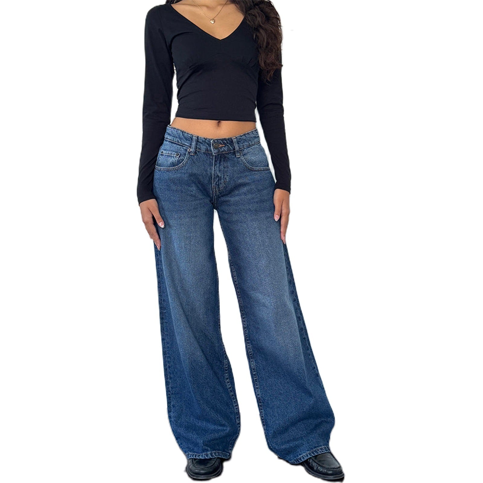 Jeans hose für Damen mit breiten Bein