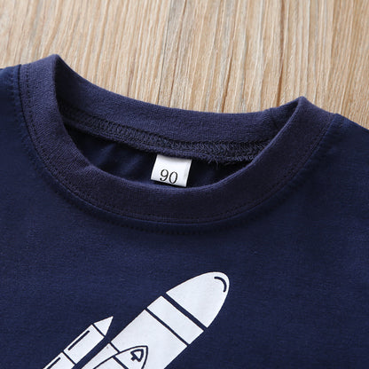 Neuer Sommer Europäische und Amerikanische Kinder Jungen Anzug Cartoon Shorts Zweiteiliges Kinderkleidungsset, Außenhandelsgroßhandel