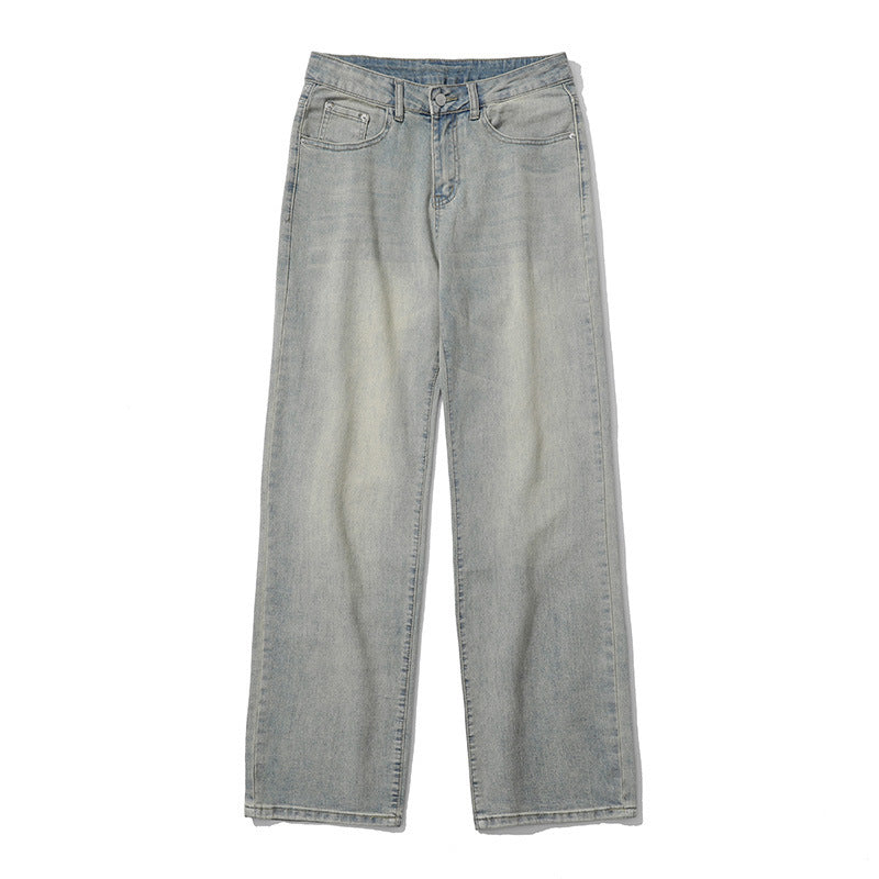 Lockere gerade Retro Weitbein-Hose