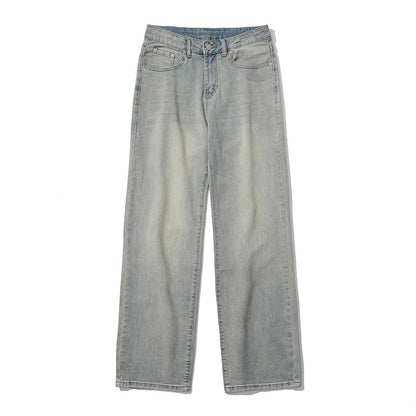 Lockere gerade Retro Weitbein-Hose