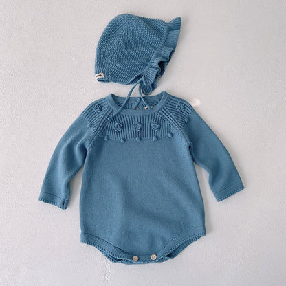 Baby Winter Einteiler mit Schachbrettmuster Neugeborenen Winterpullover