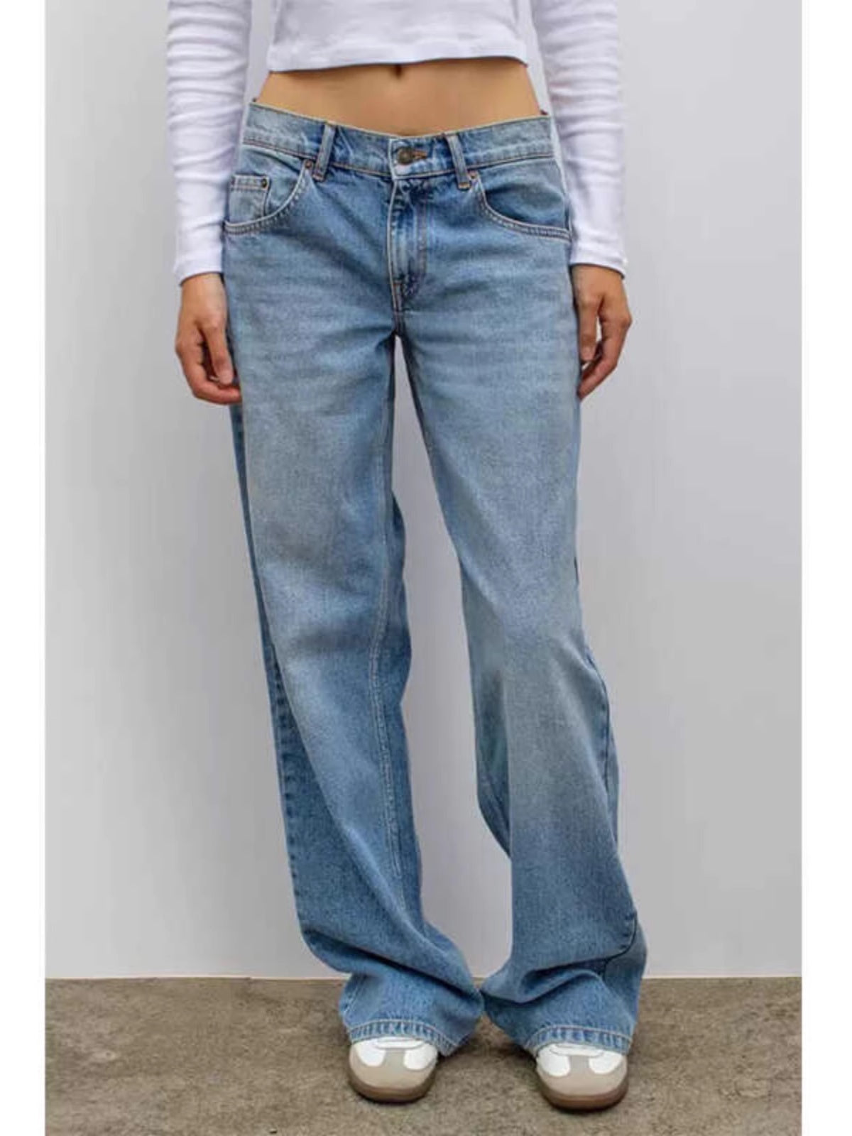 Amerikanische Vintage-Jeans mit Leopardenmuster und Sternstickerei