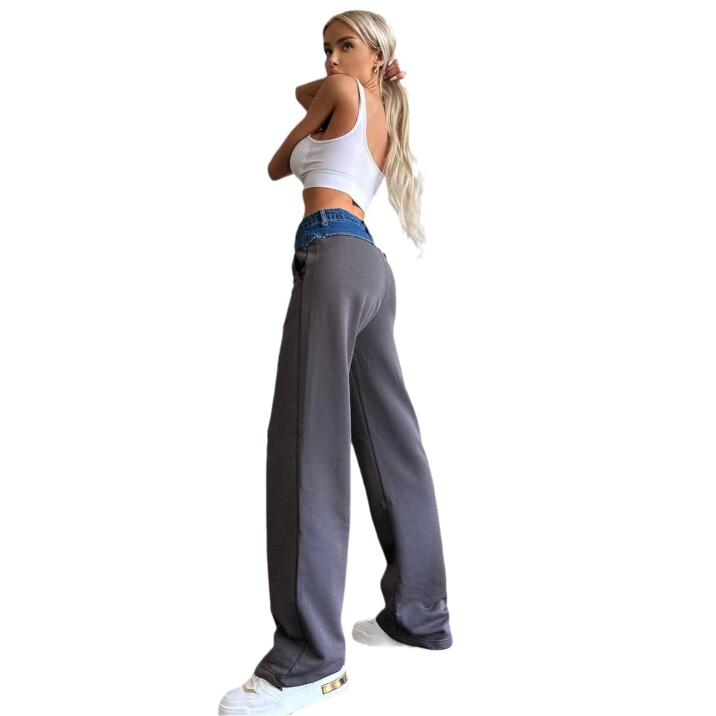 Lose Drapier effekt geradlinige Hose Frauen