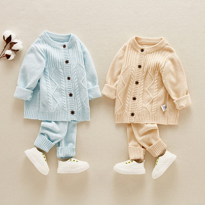 Baby Pullover aus Baumwolle, gestrickter Kinderanzug für 0-2 Jahre, für Jungen und Mädchen