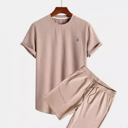 Round Neck Men's Short Sleeve Sports Fashion Loose Two-Piece Suit