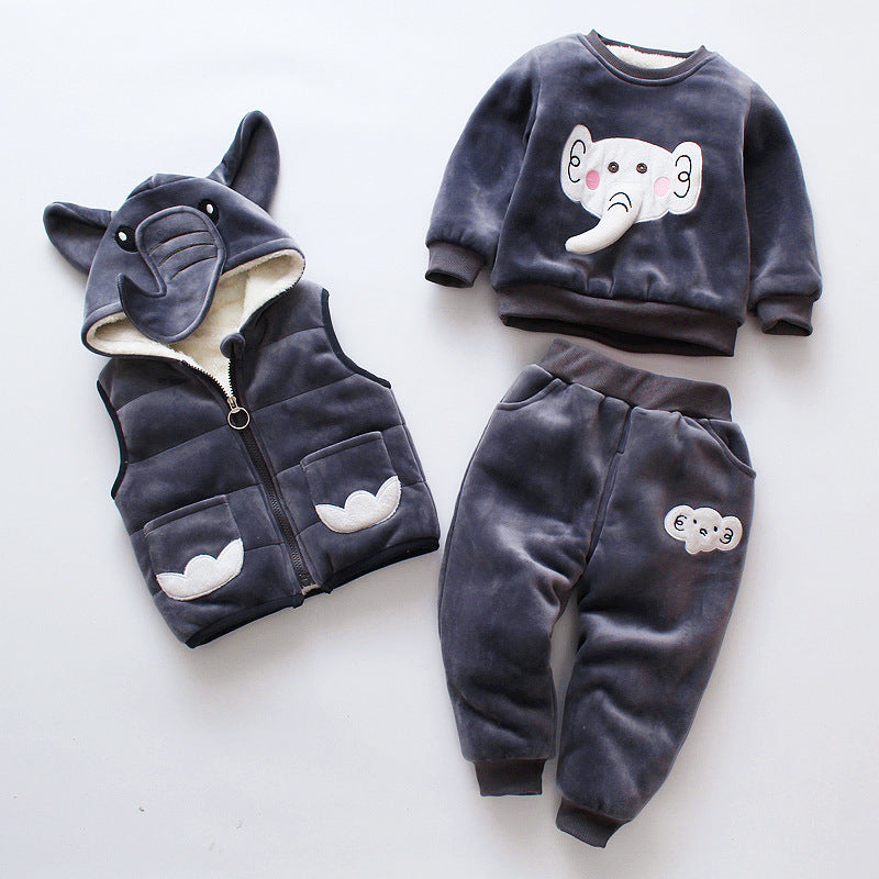 New Children's Clothing Winter Clothes for Boys Baby Thick Three-piece Set