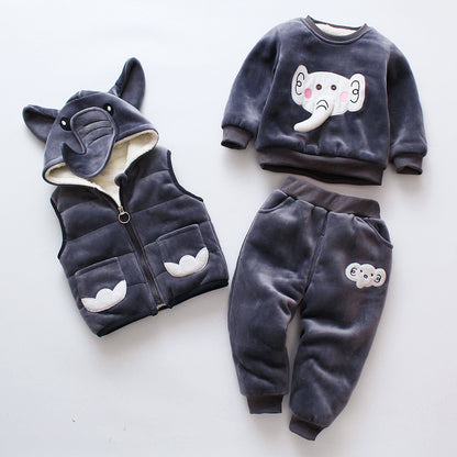 New Children's Clothing Winter Clothes for Boys Baby Thick Three-piece Set