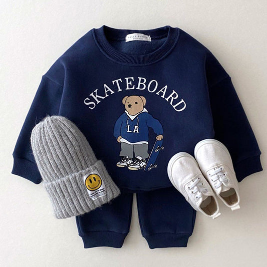 Säugling Skateboard-Bär Sweatshirt Freizeitanzug