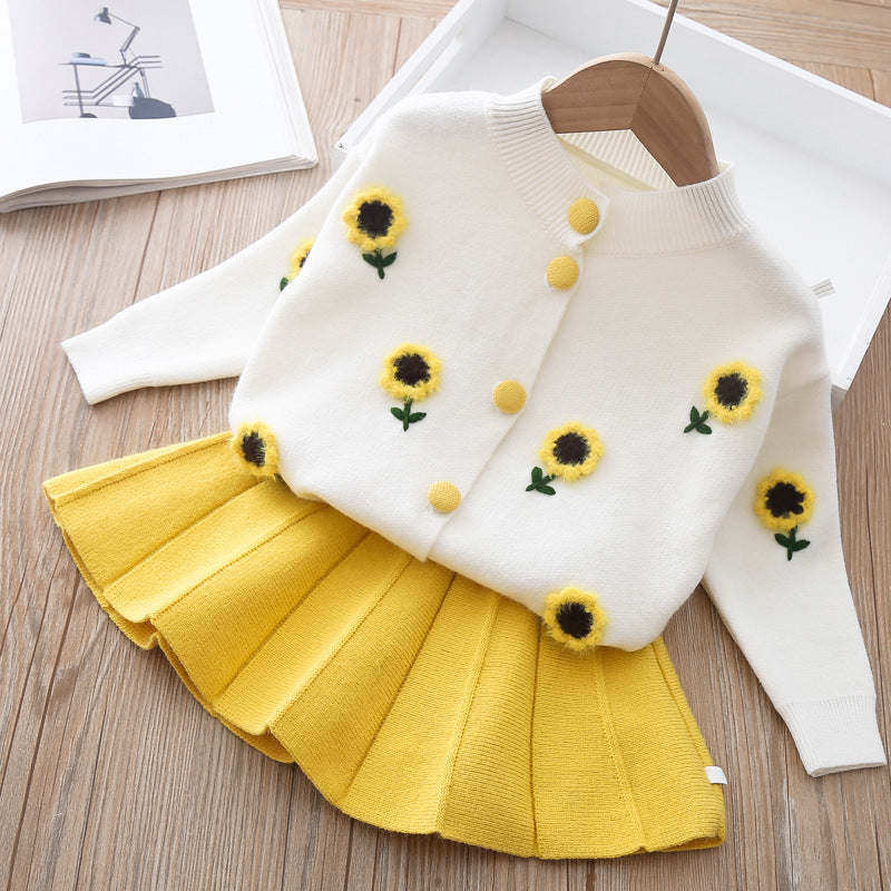 Zweiteiliges Baby Mädchen Minkwolle Pulloverkleid