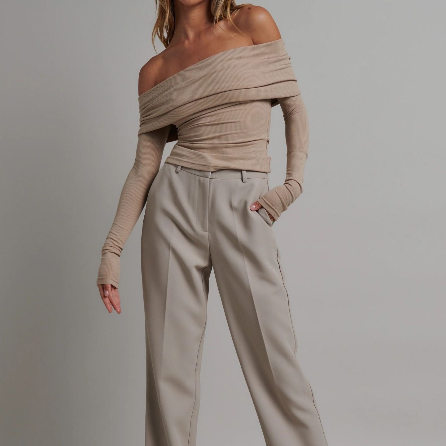 Damen-T-Shirt schulter frei Mode-Tops