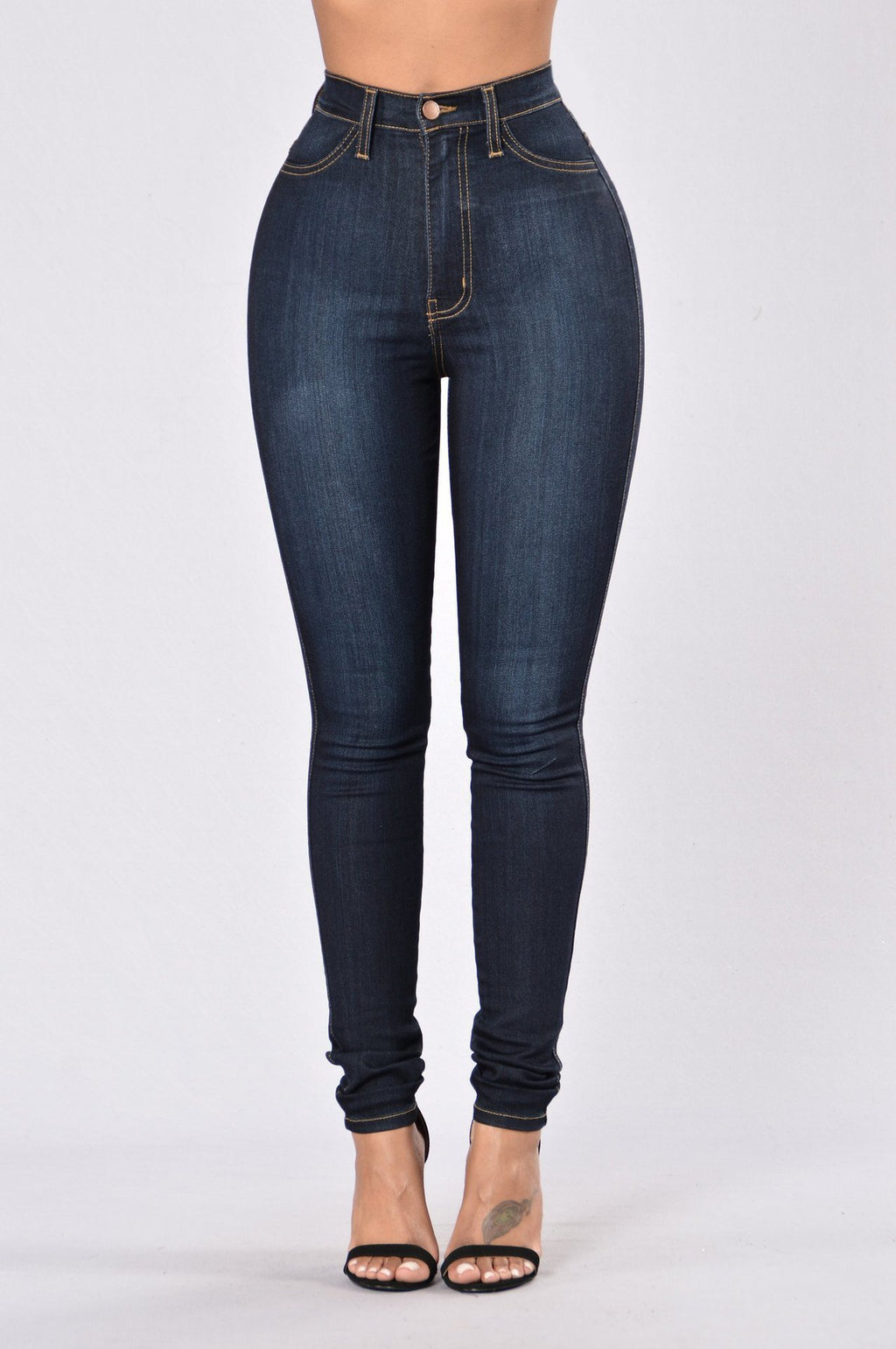 High-Waist Denim-Hose